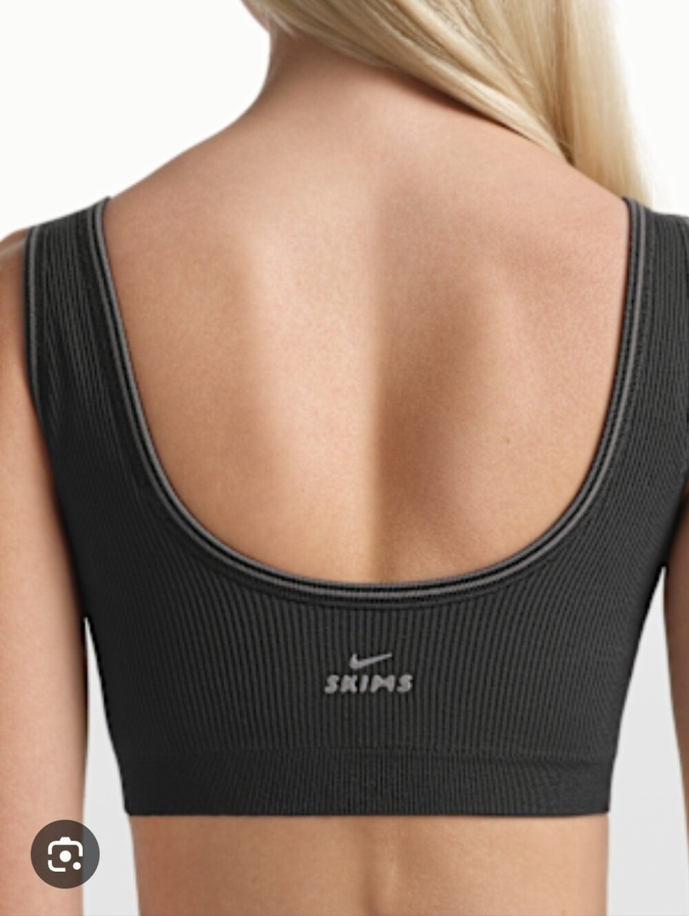 NikeSKIMS Ribbed Seamless Scoop Bra Black Size Small
